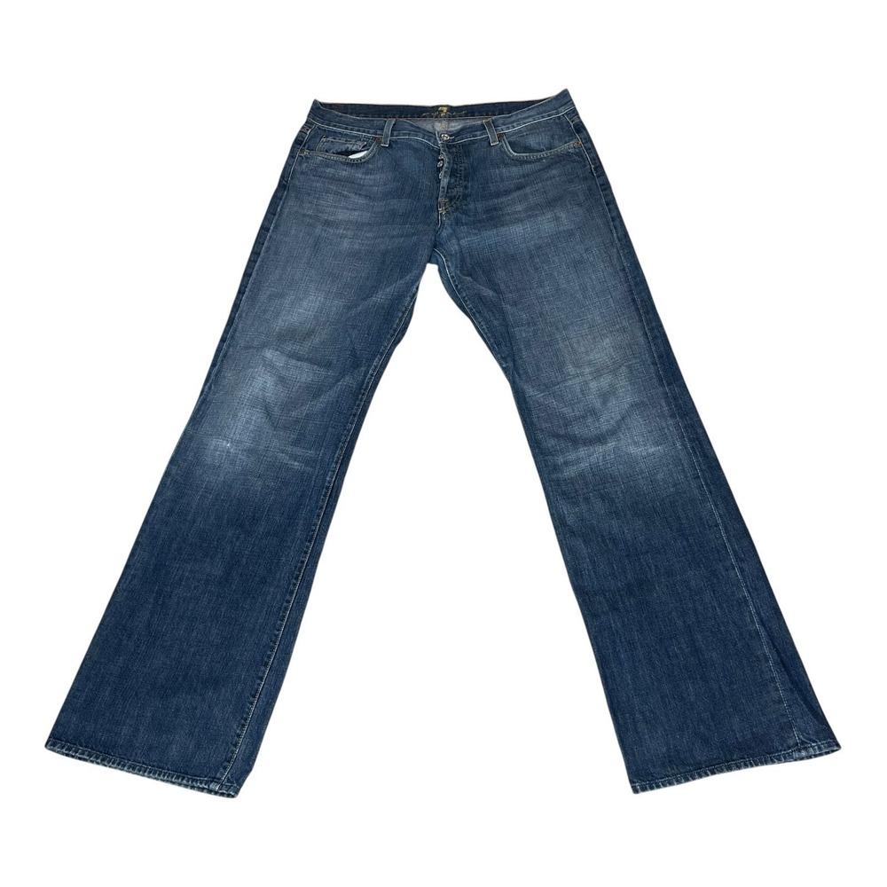 7 For All Mankind Extra Long Relaxed Jeans Mens 36x35 Button Fly T521XL061U USA‎